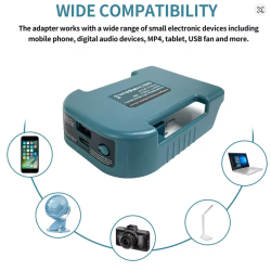 Makita powerbank – adapteris, su USB ir type‑C jungtimis, greitas įkrovimas