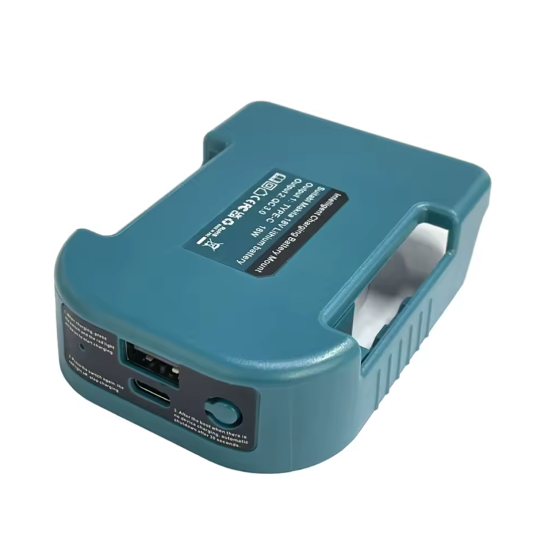 Makita powerbank – adapteris, su USB ir type‑C jungtimis, greitas įkrovimas Makita powerbank – adapteris, su USB ir type‑C jungtimis, greitas įkrovimas