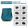 Makita powerbank – adapteris, su USB ir type‑C jungtimis, greitas įkrovimas