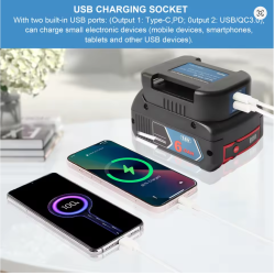 Bosch powerbank – USB ir Type‑C adapteris 18 V ličio baterijai, greitas įkrovimas