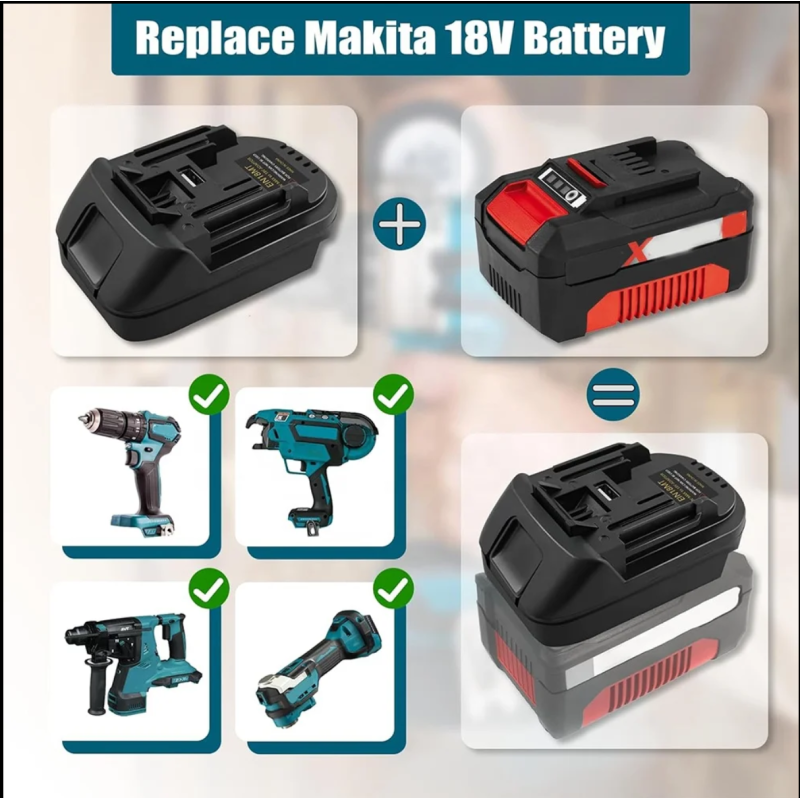 Makita - Einhell akumuliatoriaus adapteris Makita - Einhell akumuliatoriaus adapteris