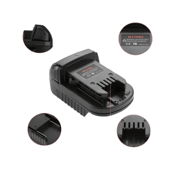 Milwaukee M18 – Makita LXT 18V akumuliatoriaus adapteris Milwaukee M18 - Makita LXT 18V akumuliatoriaus adapteris