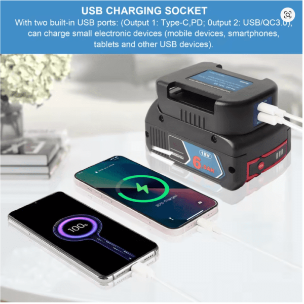 bosch-powerbank-adapteris-su-usb-ir-typec-jungtimis-greitas-ikrovimas3 Bosch Blue GBA 18V Powerbank - USB ir Type-C adapteris