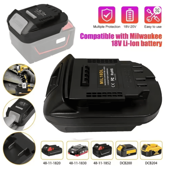 Dewalt 18V/20V - Milwaukee M18 akumuliatoriaus adapteris