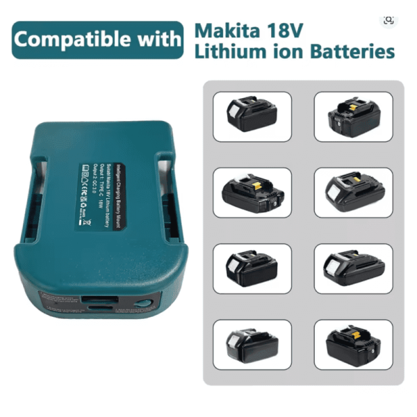 makita-powerbank-adapteris-su-usb-ir-typec-jungtimis-greitas-ikrovimas2 Makita 18V LXT Powerbank - USB ir Type-C adapteris