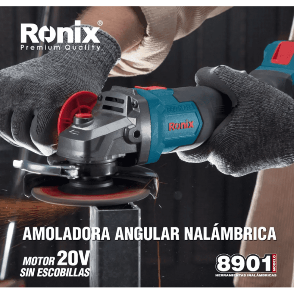 Ronix 8901 – 20V bešepetėlis kampinis šlifuoklis (115 mm)