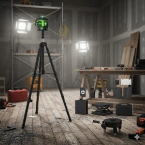 Žalias lazerinis lygis 16 linijų (3D/4D) su baterija
