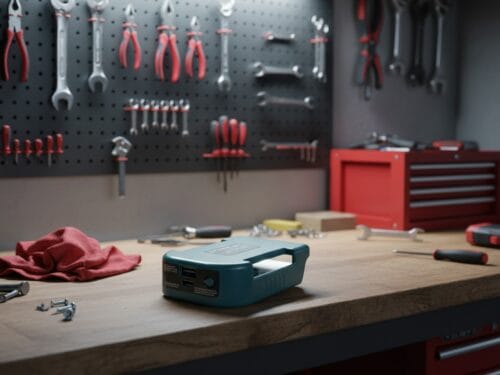 Makita powerbank – adapteris, su USB ir type‑C jungtimis, greitas įkrovimas