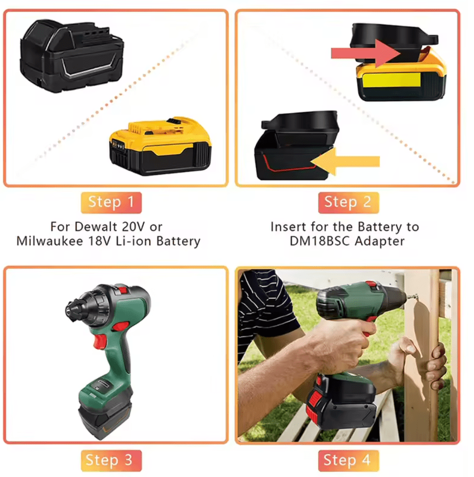 Bosch power for all - dewalt milwaukee adapteris Bosch power for all - dewalt milwaukee adapteris