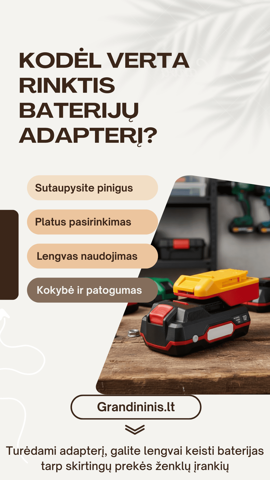 Baterijų adapteriai, grandininis.lt