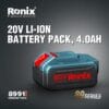 Akumuliatorius 20V, 4Ah Li-ion, Ronix