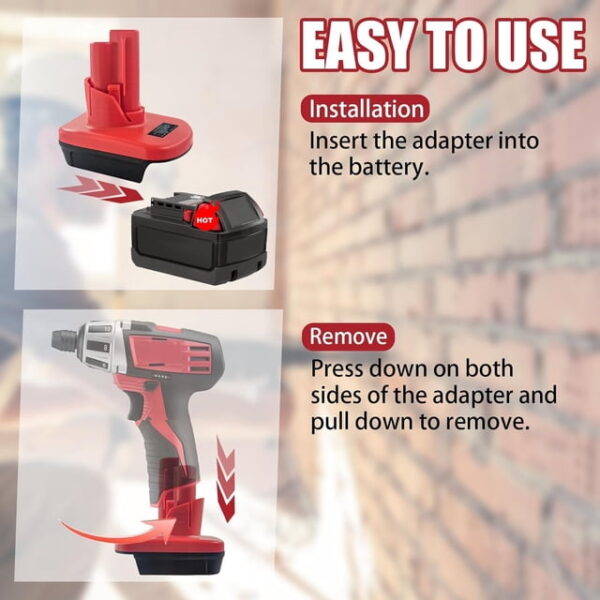 694d7a8e-806f-47e7-a573-9fc5d5aa6ddc.13243bfd032a15ef689acb0353734283.jpeg Milwaukee M12 - Dewalt 18V/20V & Milwaukee M18 akumuliatoriaus adapteris