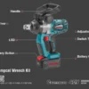 Ronix 8937-40V – veržliasukio dalių schema