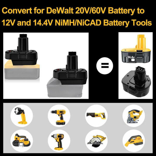 Powuse2-in-1MilwaukeeDeWalt20VtoDeWalt12V14.4VNi-MHBatteryAdapter_1.jpg Dewalt 12V - Dewalt 18V/20V & Milwaukee M18 akumuliatoriaus adapteris