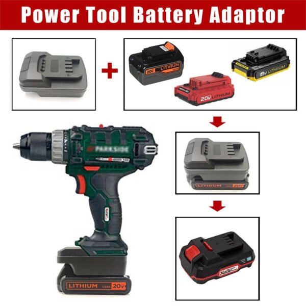 Parkside X20V - Black+Decker 18V/20V akumuliatoriaus adapteris
