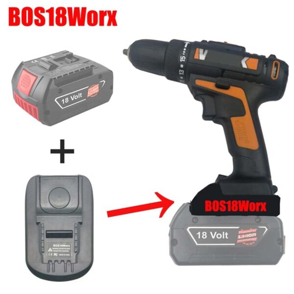 PowuseBoschToWorx4PINBatteryAdapter_4.jpg Worx 20V - Bosch Blue GBA 18V akumuliatoriaus adapteris