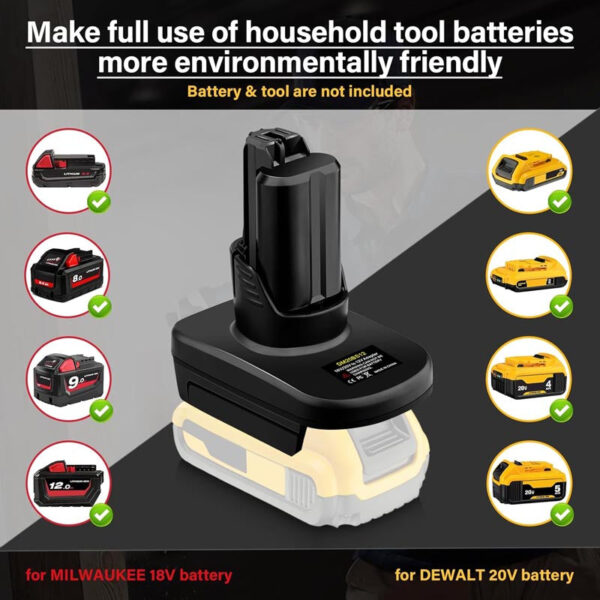 PowuseDeWaltMilwaukee18VtoBosch12VBatteryAdapter_2.jpg Bosch 12V - Dewalt 18V/20V & Milwaukee M18 akumuliatoriaus adapteris