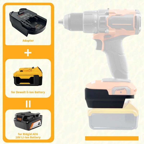 PowuseDewaltMilwaukeeToRidgidAEGBatteryAdapter_13.jpg AEG 18V - Dewalt 18V/20V & Milwaukee M18 akumuliatoriaus adapteris