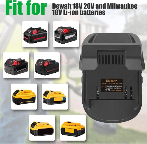 Hitachi/Hikoki 18V - Dewalt 18V/20V & Milwaukee M18 akumuliatoriaus adapteris