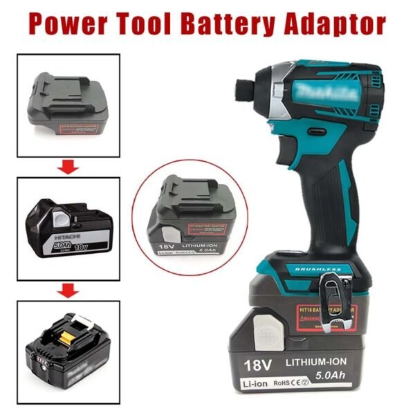 Makita 18V LXT - Hitachi/Hikoki 18V akumuliatoriaus adapteris