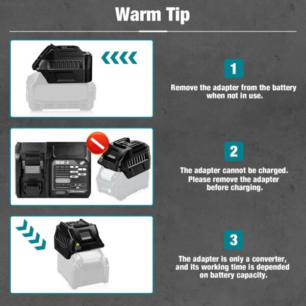 Makita 18V LXT - Makita XGT 40V akumuliatoriaus adapteris