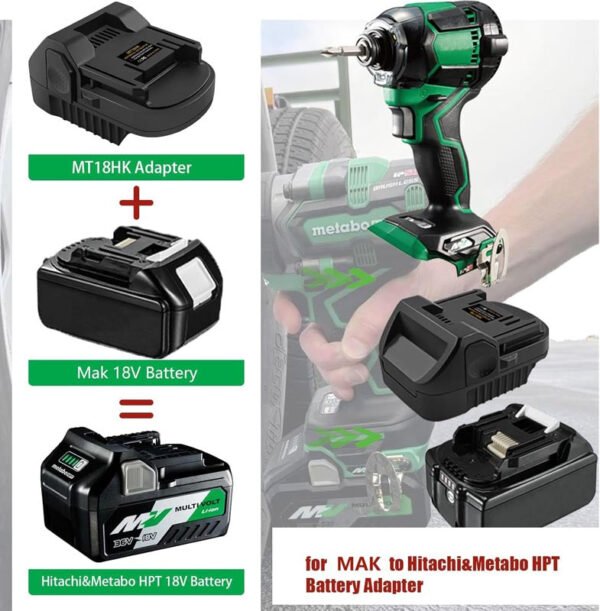 Hitachi/Hikoki 18V - Makita 18V LXT akumuliatoriaus adapteris