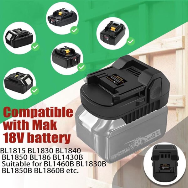 Hitachi/Hikoki 18V - Makita 18V LXT akumuliatoriaus adapteris