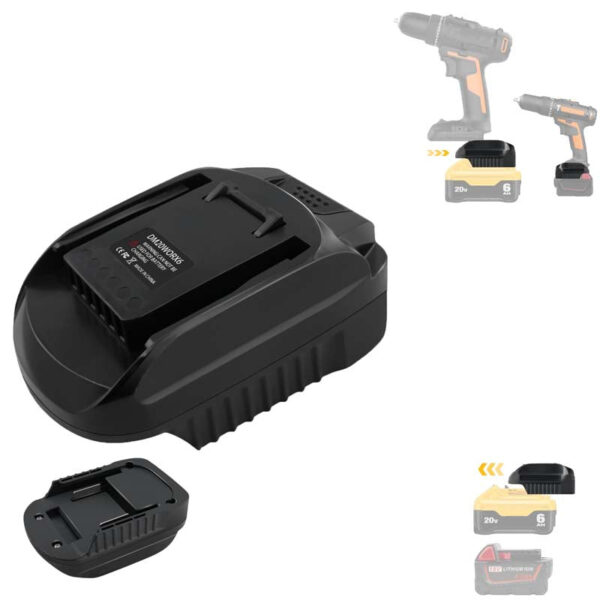 PowuseMilwaukeeDewalttoWorx6PINBatteryAdapter_1.jpg Worx 20V - Dewalt 18V/20V akumuliatoriaus adapteris