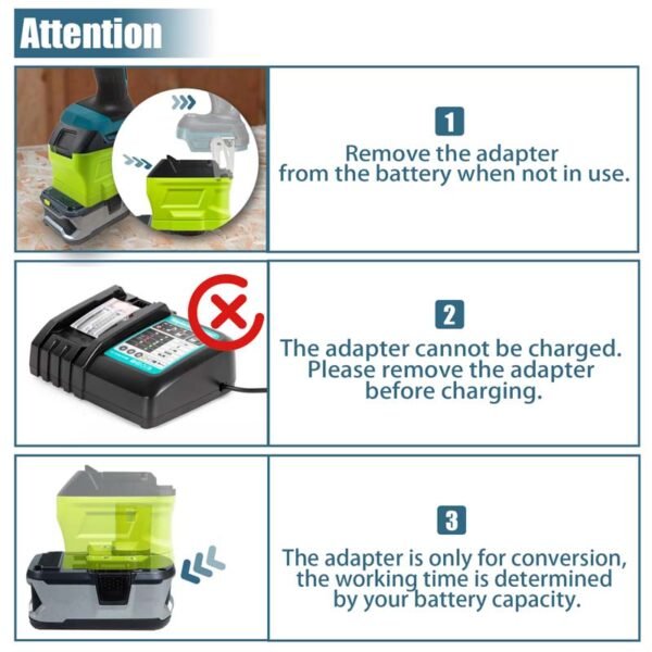 Makita 18V LXT - Ryobi One+ 18V akumuliatoriaus adapteris