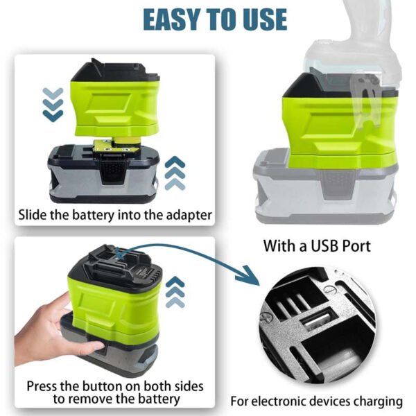 Makita 18V LXT - Ryobi One+ 18V akumuliatoriaus adapteris