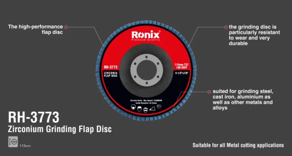 Ronix RH-3773 lapelinis šlifavimo diskas 115 mm P100