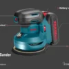 Ronix 8610c akumuliatorinis orbitinis šlifuoklis 20 V