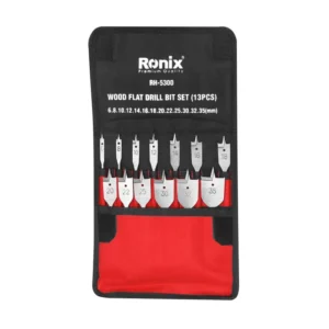 Ronix RH-5300 plokščių medžio grąžtų rinkinys 13 vnt.