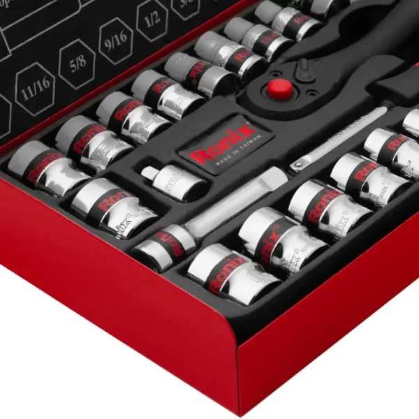 Ronix RH-2641 galvučių rinkinys 40 vnt., 1/4" ir 3/8"