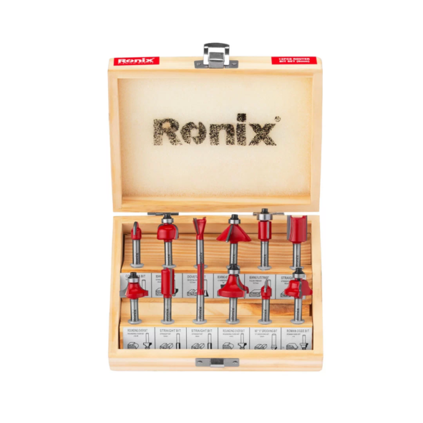 Ronix RH-5341 frezos galvučių rinkinys 12 vnt., 6 mm
