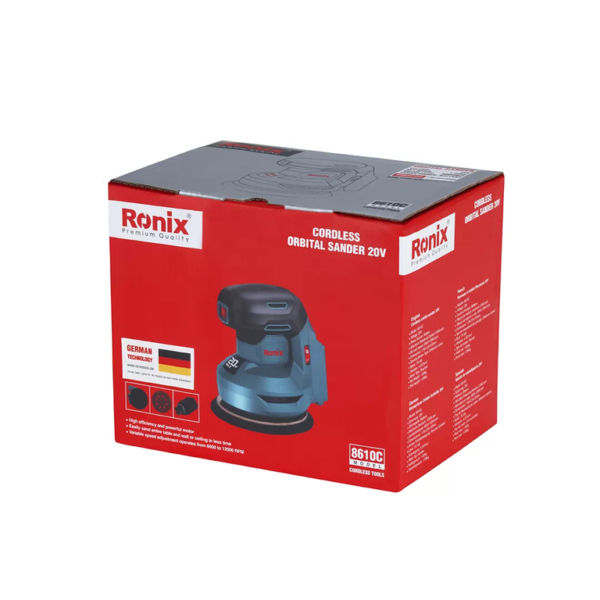 Ronix 8610c akumuliatorinis orbitinis šlifuoklis 20 V